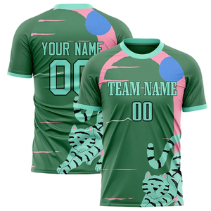 Camisetas de fútbol personalizadas, camisetas personalizadas de color verde Kelly, cortas, holgadas, de secado rápido, transpirables, de talla grande, uniformes de equipo para hombres, estilo americano - Product Image 3