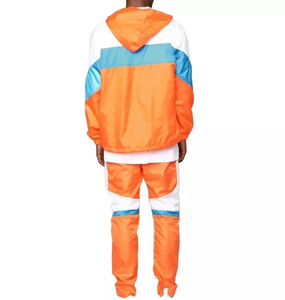 Conjunto corto de chándal personalizado de dos piezas, ropa de calle, chándal para hombre, chaqueta cortavientos y conjunto corto, precio barato OEM - Product Image 2