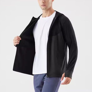 Sudadera con capucha y cremallera para hombre de invierno con logotipo personalizado, 100% algodón, estampado digital y ropa de gimnasio teñida lisa - Product Image 2