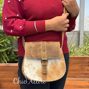 Sac à bandoulière vintage en cuir de vachette pour femmes sac à bandoulière en cuir véritable à sangle réglable fait à la main sacs de selle de style occidental - Product Image 1