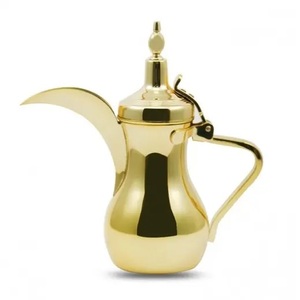 Bouilloire à café Dallah arabe vintage élégante finition argentée Pot de serveur de café en métal décoratif pour la maison, le café et le bureau - Product Image 5