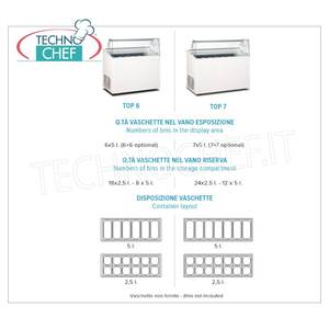 Vitrine de présentation pour cuisine commerciale Mondial FRAMEC 293 litres pour crème glacée congelée, modèle TOP7 - Product Image 1