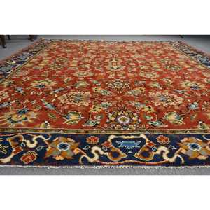 Tapis turc 9,6 x 10,7 pieds, tapis vintage surdimensionné, tapis à fleurs rouges - Product Image 3