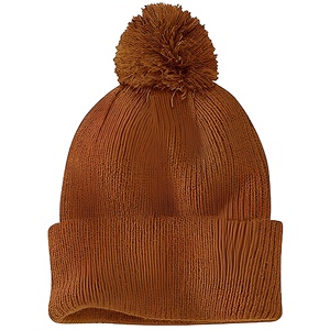 Gorro de Punto Unisex con Pompón, Color Sólido, Cálido para Invierno, Estilo Casual para Adultos, Circunferencia de Cabeza 56-58CM - Product Image 1