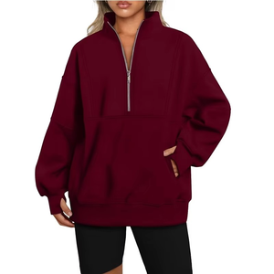 เสื้อฮู้ดผ้าฟลีซกับผู้หญิงมีซิปด้านหน้า, เสื้อคอตั้งทรงหลวมลำลองเย็บติดแบบลำลองพร้อมกระเป๋าด้านหน้าสำหรับฤดูใบไม้ร่วง/ฤดูหนาว2025ใหม่ - Product Image 1