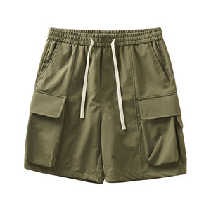 Short décontracté d'été 100% coton de haute qualité pour hommes étiquette personnalisée poche cargo écologique motif solide approvisionnement en gros - Product Image 1