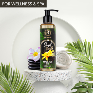 Huile de massage cosmétique AROMATIKA à la vanille douce 200ml, soin relaxant naturel pour le corps, flacon pompe avec vitamine E - Product Image 2