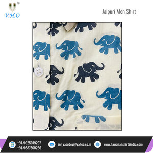 2023 Latest New Design Cotton Fabric Top Quality Short Sleeve Jaipuri Hand <b>Block</b> Print Men Shirt for Bulk Buyers - Product Image 4