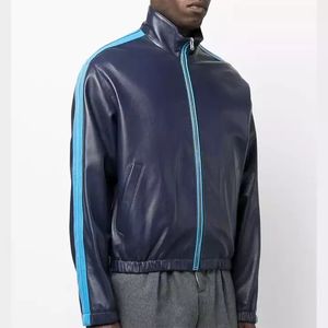 Veste en cuir à la mode pour hommes, veste en cuir personnalisée OEM, vestes en cuir véritable de style fermeture éclair pour hommes neufs - Product Image 2