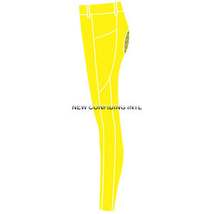 Culotte d'équitation à siège complet Leggings de cheval en silicone Vêtements équestres Collants d'équitation taille haute avec poches pour téléphone intelligent - Product Image 3