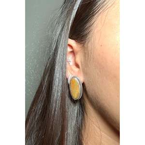 Navajo Handmade Boulder Turquoise & <b>Sterling</b> <b>Silver</b> <b>Stud</b> Earrings Bezel Setting Inlay - Product Image 5