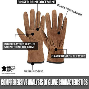 Guantes de trabajo duraderos de piel de vaca OEM con aislamiento térmico y características de protección anticorte para deportes de esquí y trabajo al aire libre - Product Image 4