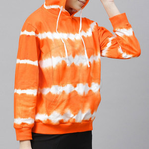เสื้อฮู้ดดี้ผู้หญิงคุณภาพสูง ผ้าฝ้ายฟลีซ 100% แห้งเร็ว แขนยาว พิมพ์ลายมัดย้อม คอฮู้ด สไตล์สตรีทแวร์ สำหรับฤดูหนาว - Product Image 3