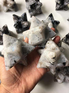 Piedra lunar arcoíris natural al por mayor Merkaba estrella piedra tallada cristal para Feng Shui manifestación Reiki energía curativa Feng Shui - Product Image 5