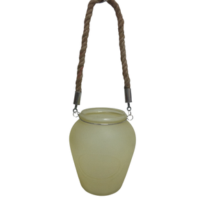 Best Selling Standard Quality Round Jar W/Handle Handmade Glass/jute Finished Use for Home and Hotel Storage <b>Box</b> - Product Image 1