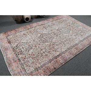 พรมขนาด 5.4x8.6 ฟุต, พรมวินเทจตุรกี, พรมขนสัตว์สีแดงลายอิคัต - Product Image 2