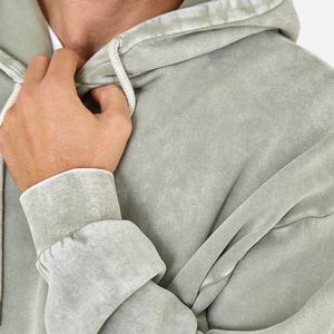 เสื้อฮู้ดดี้ผ้าฝ้ายเฟรนช์เทอร์รี่เนื้อหนัก ปักลาย ทรงโอเวอร์ไซส์ ไหล่ตก สไตล์สตรีทแวร์ 500GSM ล้างสีแบบแอซิดวอช สำหรับผู้ชาย - Product Image 3