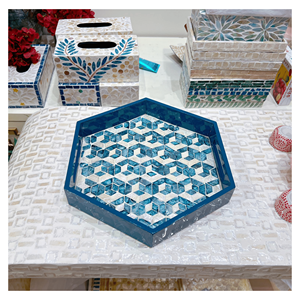 Mother of Pearl <b>Plates</b> Natural shell inlay tray <b>for</b> serving snacks jewelry <b>display</b> and luxury home décor Vietnam - Product Image 1