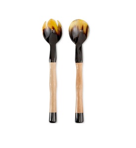 Cuillère et fourchette à salade en résine artisanale de luxe avec tête en corne, design moderne, ustensiles de table pour les fêtes - Product Image 1
