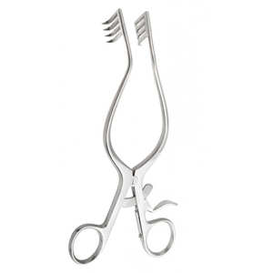 Mollison SR retractor ผู้ใหญ่13ซม. 3x3ง่าม14มม. ลึกเยอรมันโค้งสแตนเลสเครื่องมือผ่าตัดพลาสติก - Product Image 5
