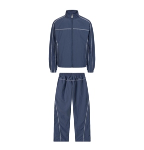 Conjunto Deportivo de 2 Piezas para Hombre, Chaqueta Cortavientos con Cierre y Pantalones Jogger, con Logotipo Personalizado, de Nailon de Alta Calidad, Reflectante, Estilo Urbano Vintage - Product Image 3