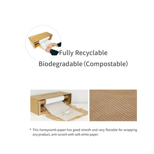 กระดาษห่อรังผึ้งเป็นมิตรกับสิ่งแวดล้อมรีไซเคิลได้อย่างเต็มที่สำหรับการบรรจุการเคลื่อนย้ายคราฟท์ม้วนบรรจุพรุนย่อยสลายได้ - Product Image 4