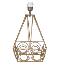 Lampe de table en métal géométrique moderne avec abat-jour en tissu - Product Image 4