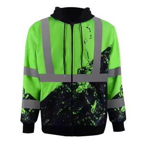 Sweat-shirt de sécurité pour hommes Sweat à capuche haute visibilité Vêtements de travail Sweat à capuche réfléchissant Hiver Léger Construction Hoodies - Product Image 3