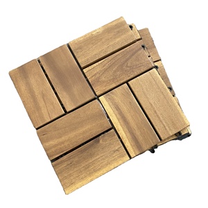 Dalles de terrasse en bois d'acacia pour extérieur, planches de bois à emboîtement, imperméables, antidérapantes, design contemporain, grain de bois - Product Image 3