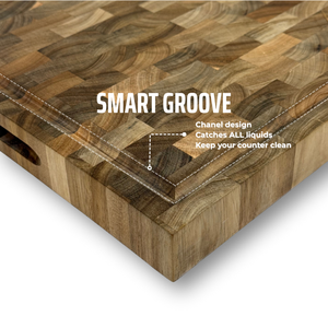 Planche à découper en bois d'acacia à grain bouté, surface lisse personnalisable, finition huile saine, directement de l'usine - Product Image 5