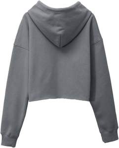 2025 <b>Women's</b> <b>Long</b> Sleeve Cropped Zip-Up Hoodie Breathable Lined <b>Sweatshirts</b> Jackets <b>for</b> Winter & Spring Custom 100% Cotton - Product Image 2