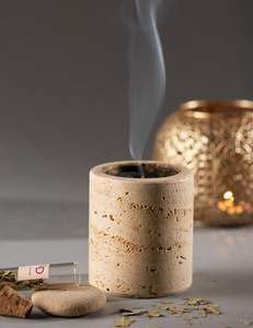 Quemador de incienso sin humo de lujo de latón metálico de aceite aromático natural para fragancia de incienso puro sin humo - Product Image 2