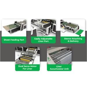 Máquina de inserción de revestimiento de lámina laminada BOPP automatizada para hojas cortadas tejidas PP Sistema de embolsado industrial de forma tubular - Product Image 3