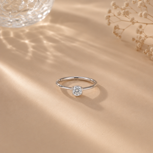 18K <b>Gold</b> Plated Rose <b>Gold</b> CZ Solitaire <b>Ring</b> Romantic Copper Jewelry - Product Image 2