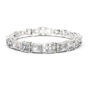 Bracelet tennis en moissanite taille radiant 13,44 TCW, en argent sterling 925 plaqué rhodium, bijoux de luxe pour mariée, 6,5 pouces - Product Image 1