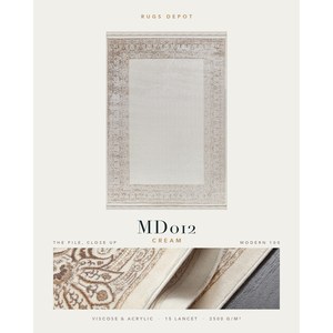 พรมวิสโคสและอะคริลิกแบบขายส่ง รุ่น MODERN 100 MD012 สีครีม ผลิตด้วยเครื่องจักรแบบตุรกี สำหรับห้องนั่งเล่น โรงแรม และโครงการต่างๆ - Product Image 2