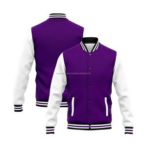 Customized Wool Varsity <b>Jacket</b> <b>Men</b> Women MCACVJ09 Breathable Windproof Embroidered Logo Stand Collar Cotton Lining Casual <b>Summer</b> - Product Image 2