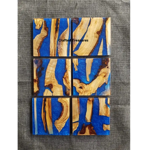 Gran oferta, producto, nueva colección, juego de posavasos de madera de resina, 6 uds., alfombrillas para tazas de té, precio al por mayor, vajilla, vajilla - Product Image 1