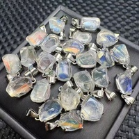 Pendentif en Pierre de Lune Arc-en-ciel Naturelle de Madagascar, Qualité Supérieure, Vente Directe Usine, Argent S925, Cristal à Fort Éclat, Design Minimaliste, Bijoux