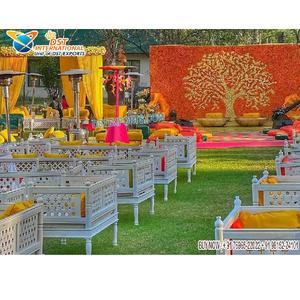 การตกแต่งภายนอกอาคารที่สวยงามและการตกแต่ง haldi การตกแต่งกิจกรรมกลางแจ้งการตกแต่งและฉากหลังธีมสวนที่สวยงามการตกแต่งเวที haldi - Product Image 1