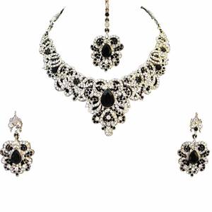 Ensemble de bijoux artificiels traditionnels en alliage vintage à fleurs pour femmes, fiançailles, anniversaire, mariage, fête nuptiale, collier, boucles d'oreilles - Product Image 3