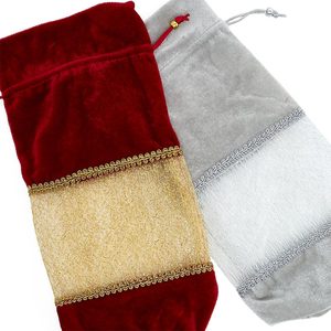 Bolsa de Vino de Terciopelo de Algodón Regal, Reutilizable, Reciclable, con Logotipo Bordado, Impresión Serigrafiada, con Cordón, para Vino, Velas, Joyería, Regalos - Product Image 2