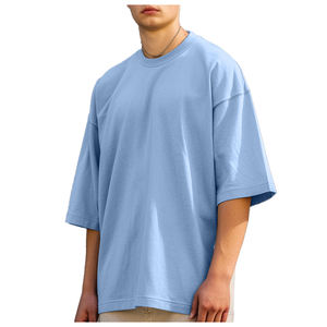 High Street personnalisé unisexe hommes 250g poids lourd 100% coton T-shirt surdimensionné 100% coton séchage rapide goutte épaule impression ample - Product Image 5