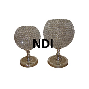 ชุดเชิงเทียนโลหะหรูหรา2ชิ้นดีไซน์ใหม่เชิงเทียนตกแต่งชุบทองทำด้วยมือ - Product Image 1
