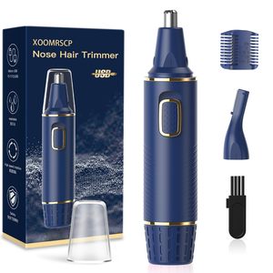 Tondeuse à barbe et poils du visage à double lame rechargeable par USB, étanche IPX7, pour hommes et femmes, tondeuse indolore pour les poils du nez et des oreilles, en plastique - Product Image 1
