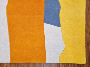 Alfombra de lana hecha a mano para sala de estar, dormitorio, estilo Kilim grueso con pila alta y patrón abstracto - Product Image 3