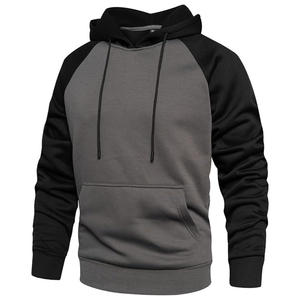 Sweat à capuche pour homme en coton polaire surdimensionné Pull épaule tombante poche kangourou hiver chaud Design personnalisé - Product Image 1