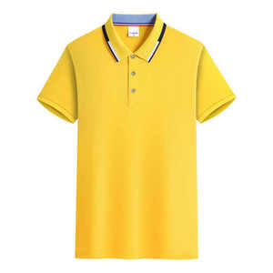 Vêtements en tissu de soie de glace à revers personnalisés 200g Polo de golf Tops T-shirt unisexe de golf de couleur unie d'été - Product Image 4