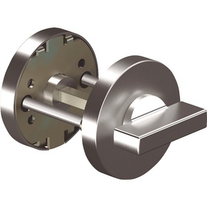Placa de Puerta de Aluminio con Roseta para Llave 7122 WC AL F1, Escutcheon Redondo de 9 mm de Grosor - Product Image 1