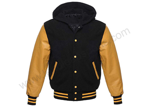 Vente en gros Fabricant de vestes varisty à broderie en chenille Bomber de baseball Veste universitaire en cuir Letterman Crop - Product Image 3